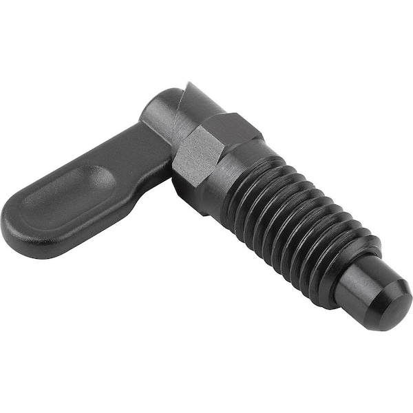 Kipp Cam-Action Indexing Plung W. Stop, Right, D=8, M12, Form:A, Steel - K1284.2040812