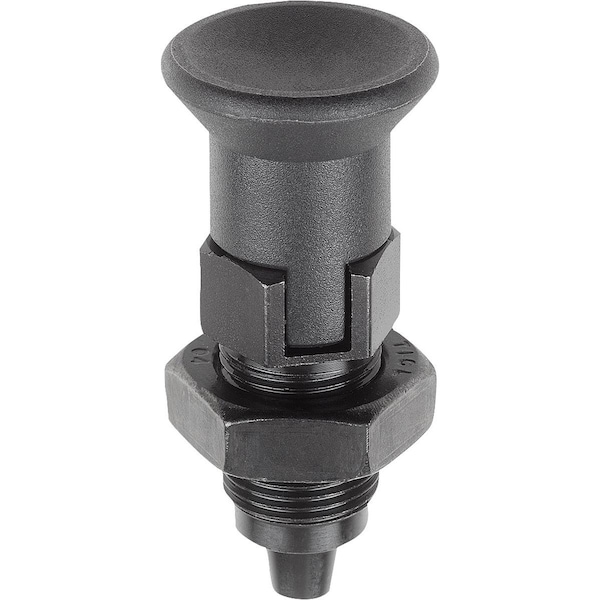 Kipp Indexing Plunger, Premium, Tapered Pin Size:4 D1=M20X1, 5, D=10, Form:D W Locking Slot W Locknut,  - K0736.54410