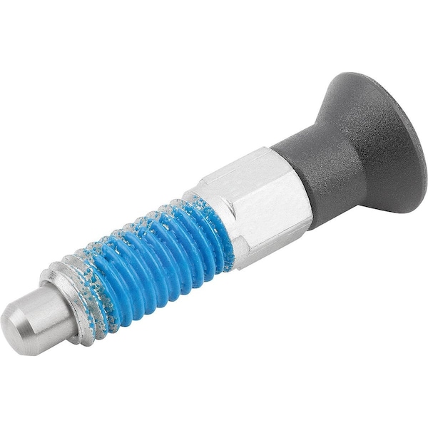 Kipp Indexing Plunger W Thread Lock Size:3 D1=M12, D=8, Form:Ap Wo. Groove Wo Locknut, Steel Not Hard,  - K1098.091308120