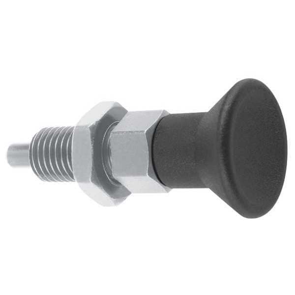 Kipp Indexing Plunger, Size: 2, D1= 1/2-13, D=6, Style B, Non-Lockout W. Locknut, SS Not Hardened - K0630.212206A5