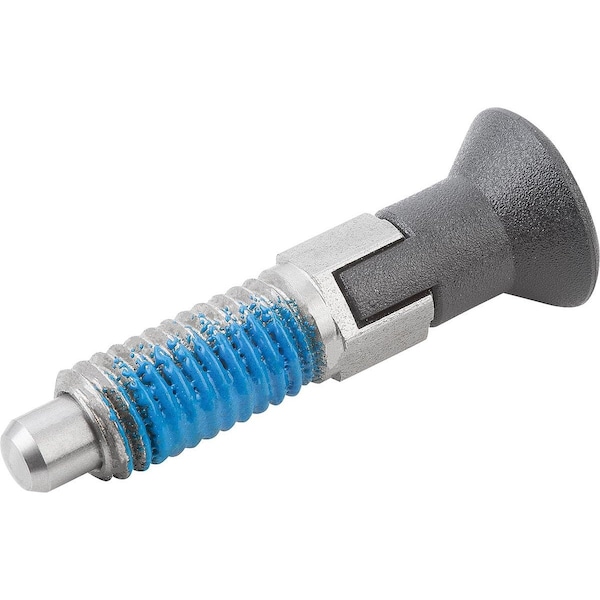 Kipp Indexing Plunger W Thread Lock Size:3 D1=M12, D=8, Form:Cp W Locking Slot Wout Locknut, Stainless - K1098.193308120