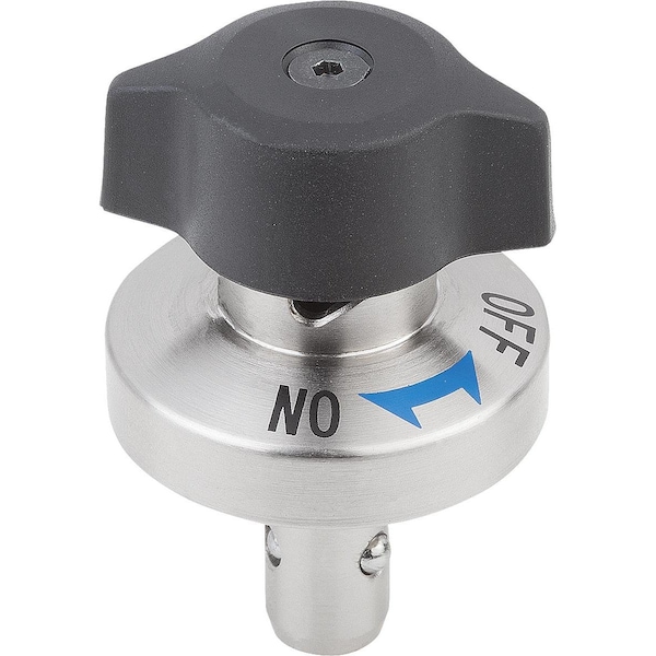 Kipp Ball Lock Pin With Rotary Actuation, D1=10, L2=21, 5, Steel Nickel-Plated, Comp:Polyamide Comp:Black - K1064.1022