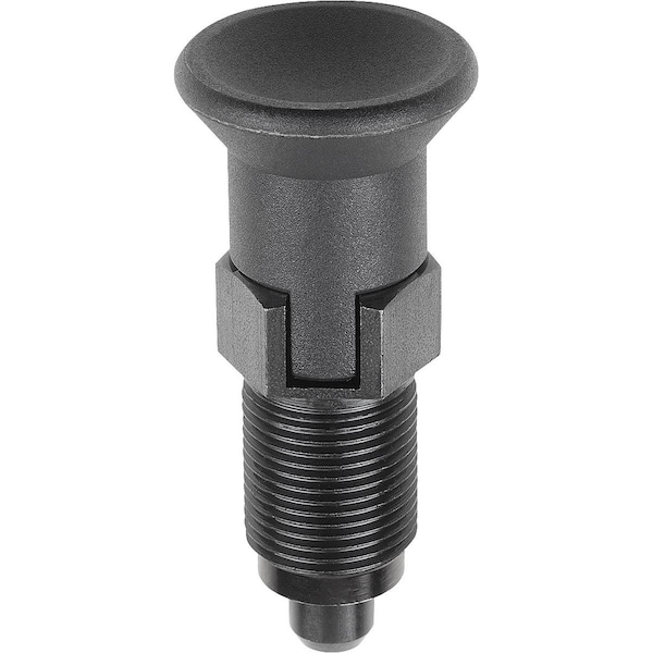 Kipp Indexing Plunger Premium W Cylindrical Indexing Size:1 D1=M10X1, D=5, Form:C W Locking Slot Wout - K0736.43105