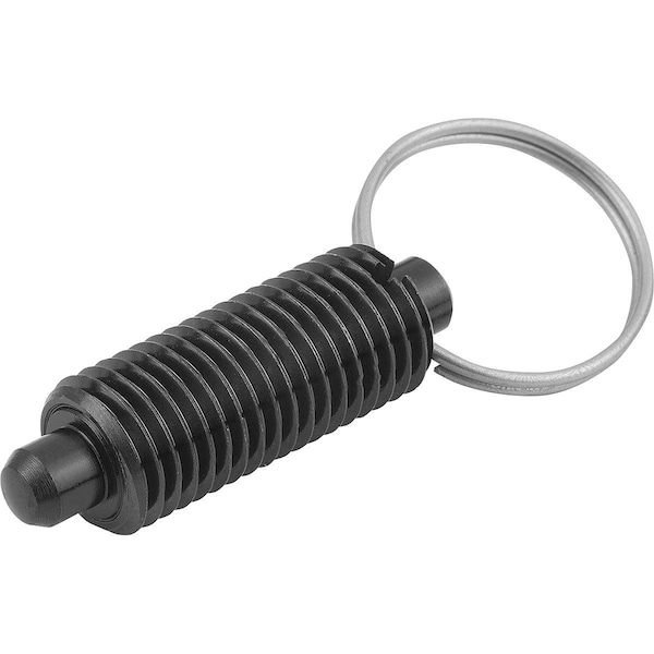 Kipp Indexing Plunger Without Collar Size:4 D1=M20X1, 5, D=10, Form:T Without Locknut, Steel Hardened - K0635.3410