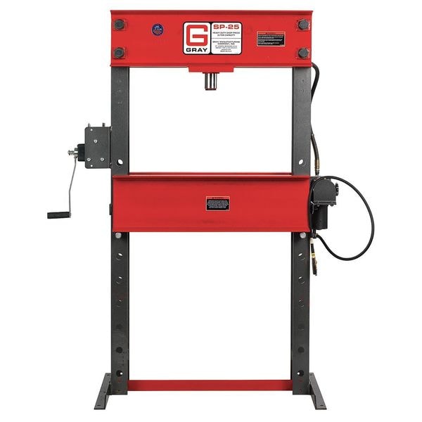 Gray Hydraulic Press, 25 t, Air Pump, 70-3/8 In - SP25 AIR