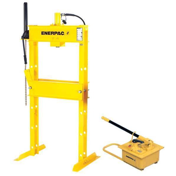 Enerpac IPH10030, 100 Ton, H-Frame Hydraulic Press with RC10010 Single-Acting Cylinder and P462 Hand Pump - IPH10030