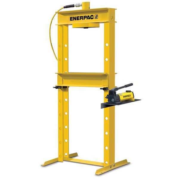 Enerpac IPH1240, 10 Ton, H-Frame Hydraulic Press with RC1010 Single-Acting Cylinder and P392 Hand Pump - IPH1240