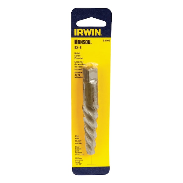 Irwin Irwin Hanson 13/32 in. X 13/32 in. D Carbon Steel Spiral Screw Extractor 6 in. 1 pc - 53406