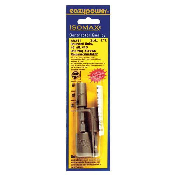 Eazypower One Way Screw Rmvr, No.6, No.8, No.10, PK3 - 88241