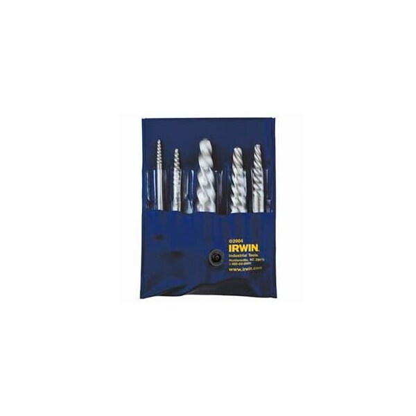 Irwin Spiral Flute Screw Extractors-535/524 Series Set-5 Pc. Set (1-5)-Carded - 53535
