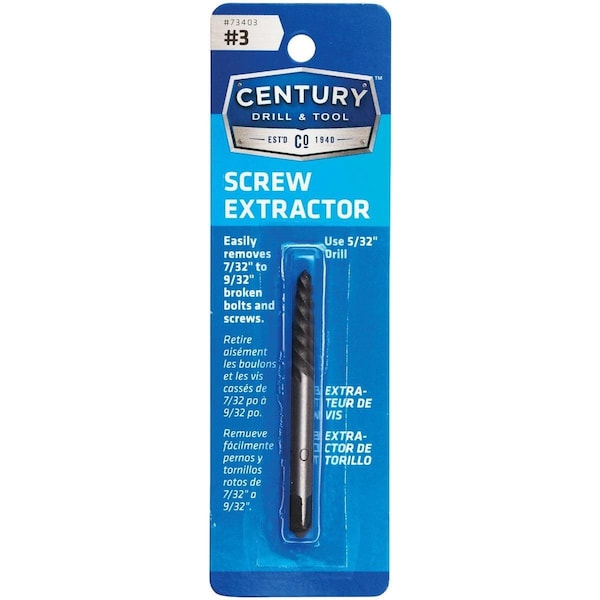 Century Drill Tool Century Drill & Tool #3 Spiral Flute Screw Extractor - 73403