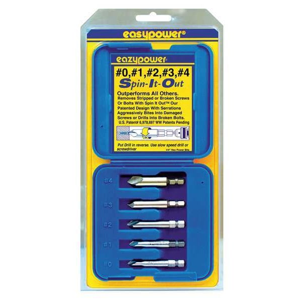Eazypower Damaged Screw Remover, No.0 to No.4, PK5 - 82681