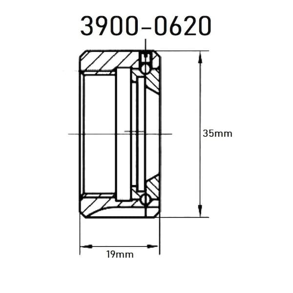 Hhip T-Type M25 X 1.5 ER-20 Collet Chuck Nut - 3900-0620