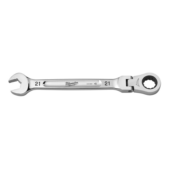 Llave de combinación Milwaukee Tool de 21 mm con trinquete de cabeza flexible métrica - 45-96-9621