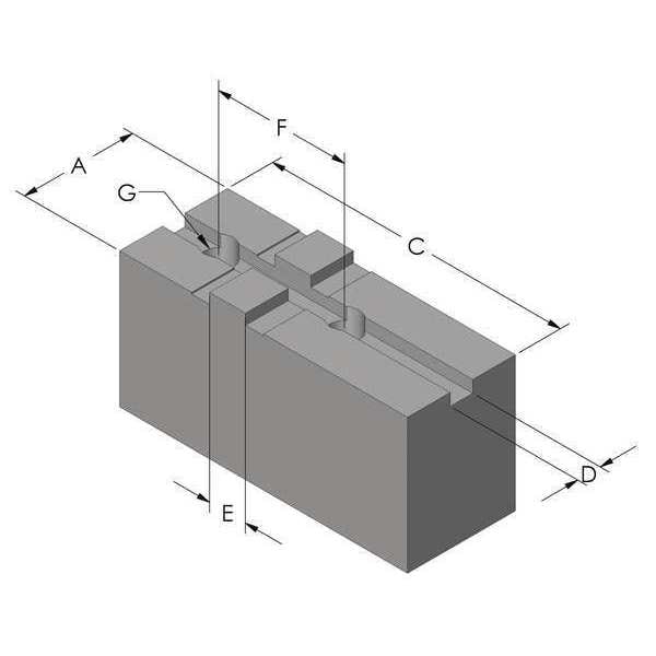 Abbott Workholding Soft Top Jaw Set, Aluminum, 1/2 in., PK3 - TG12MDASQ