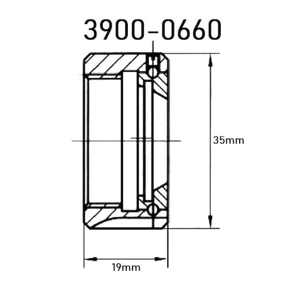 Hhip A-Type M25 X 1.5 ER-20 Bearing Type Collet Chuck Nut - 3900-0660