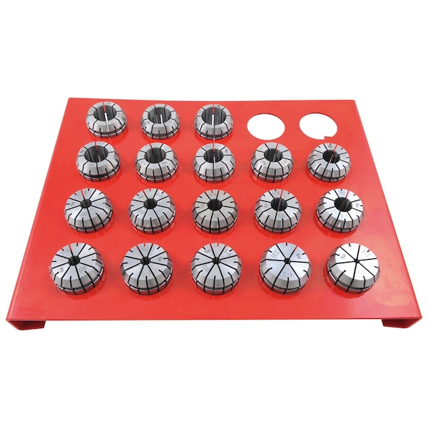 H & H Industrial Products Pro-Series 18 Piece ER-32 Spring Collet Set With Rack - 3901-5378