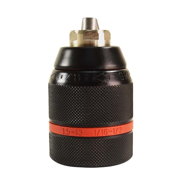 Superior Electric 1/16" - 1/2" Cap Metal Double Sleeve Keyless Drill Chuck w/Radial Lock Mechanism - 1/2" x 20 Mount - RV12M02