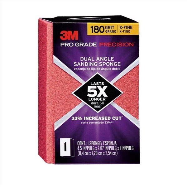 Esponja de lijado de precisión Pro Grade de 180 g con dimensiones de 2.87 x 4.5 x 1 pulgadas - 051141395500