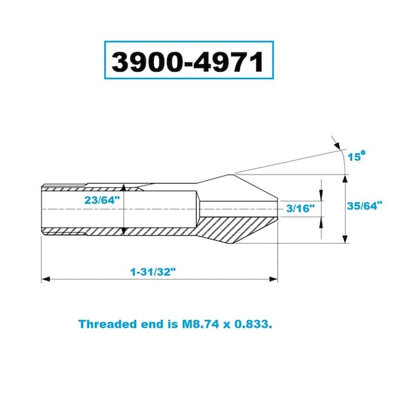 H & H Industrial Products W10 Collet 3/16" - 3900-4971