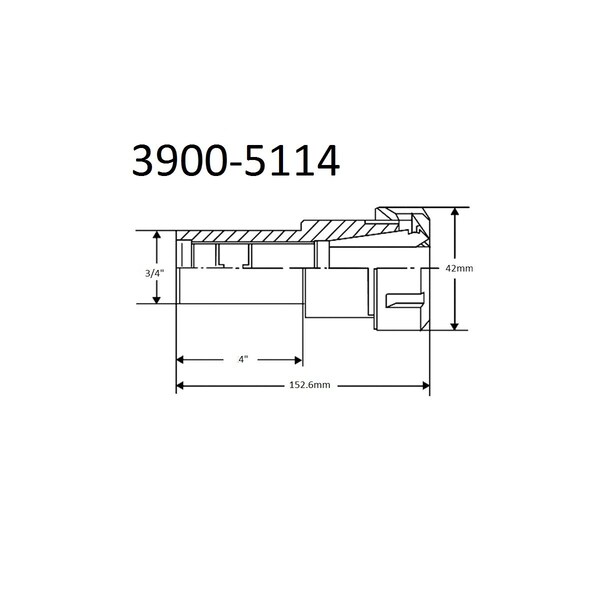 Hhip 3/4 X 4" ER-25 Straight Shank Chuck Extension - 3900-5114