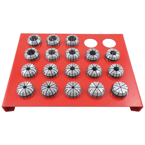 H & H Industrial Products Pro-Series 18 Piece ER-32 Spring Collet Set With Rack - 3901-5365