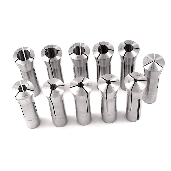Hhip 1/8-3/4" By 16ths 11 Piece R8 Collet Set With Free T-Slot Cleaner - 3900-0007