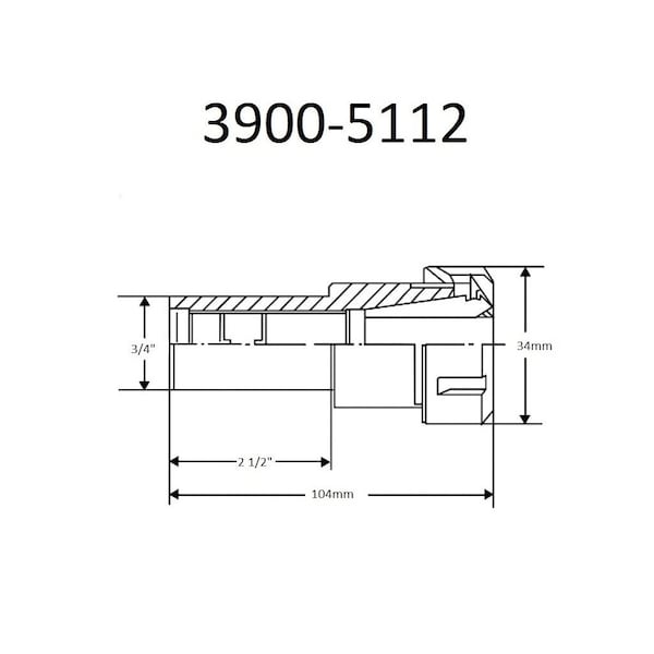 Hhip 3/4 X 2-1/2" ER-20 Straight Shank Chuck Extension - 3900-5112