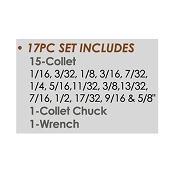 Hhip R8 17 Piece ER-40 Spring Collet Chuck Set - 3900-0005