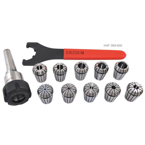 H & H Industrial Products 12 Piece ER-25 MT2 Spring Collet Chuck Set - 3900-4050