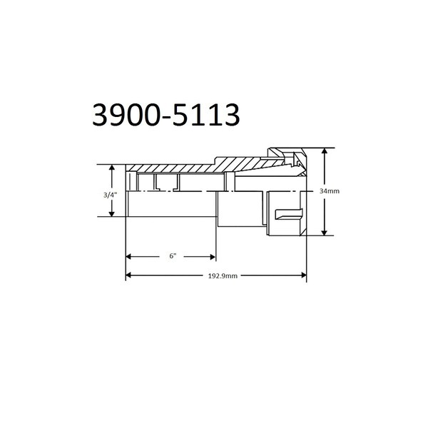 Hhip 3/4 X 6" ER-20 Straight Shank Chuck Extension - 3900-5113