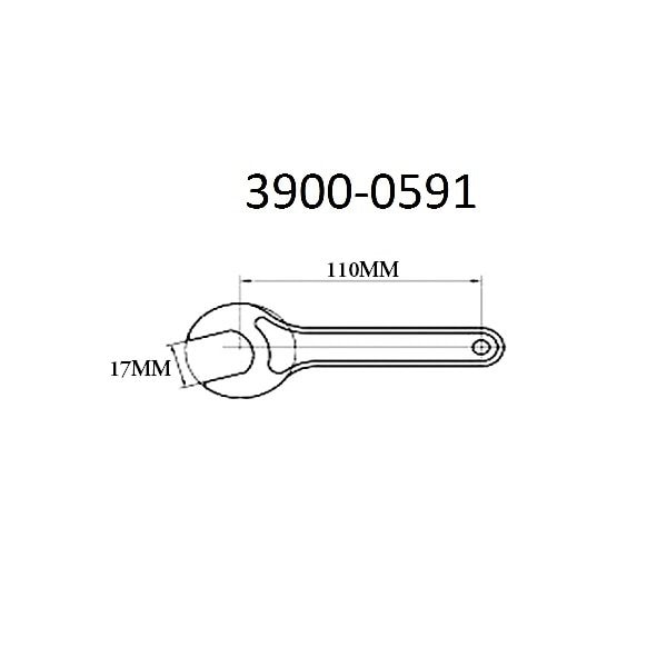 Hhip 17mm ER-11 Collet Chuck Wrench For Hex Nut - 3900-0591