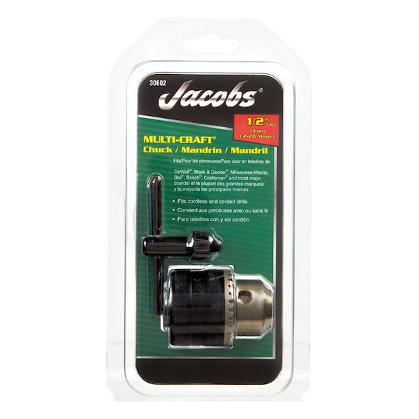 Jacobs Jacobs 1/2 in. Drill Chuck 1/2 in. 3-Flat Shank 1 pc - 30602