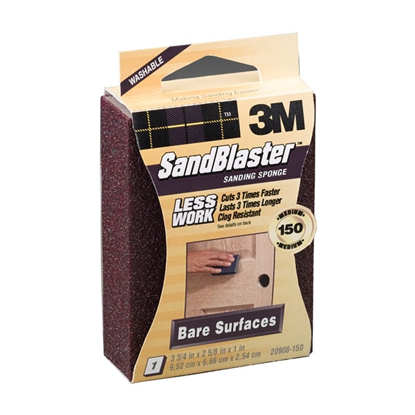 Esponja de lijado SandBlaster de 3M, 3-3/4" x 2-5/8" x 1", 150 granos - 20908-150