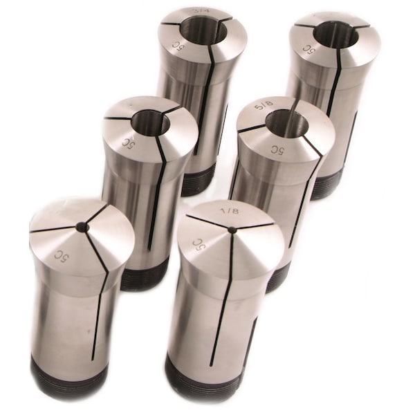 Hhip 1/8 To 3/4" By 8ths 6 Piece 5C Collet Set - 3900-0012