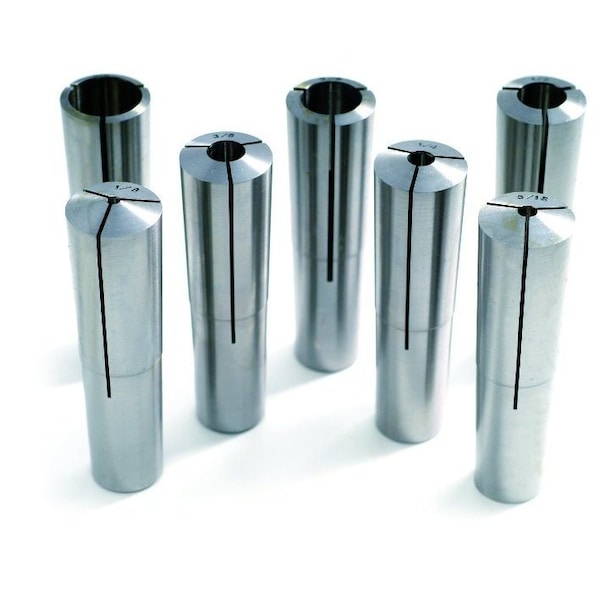 Hhip 1/8~1/2" By 16ths MT2 7 Piece Round Collet Set - 3900-0850