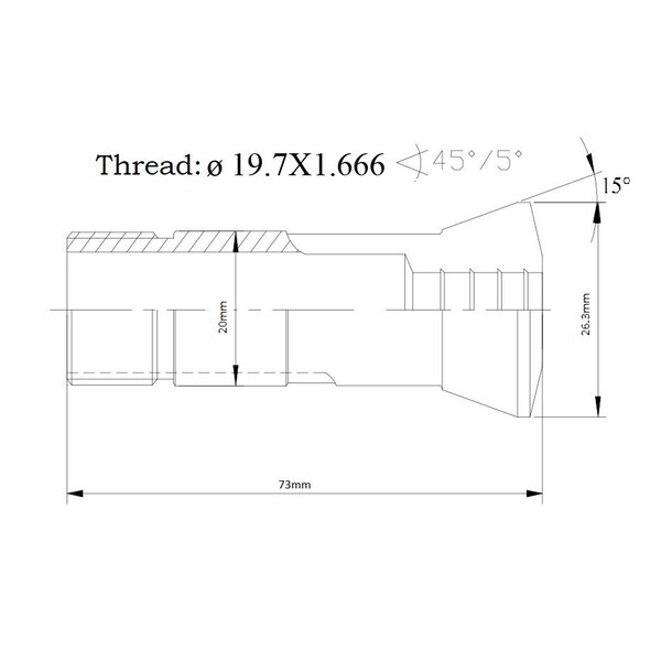 H & H Industrial Products 4mm Schaublin Style W20 Lathe Collet - 3903-0804