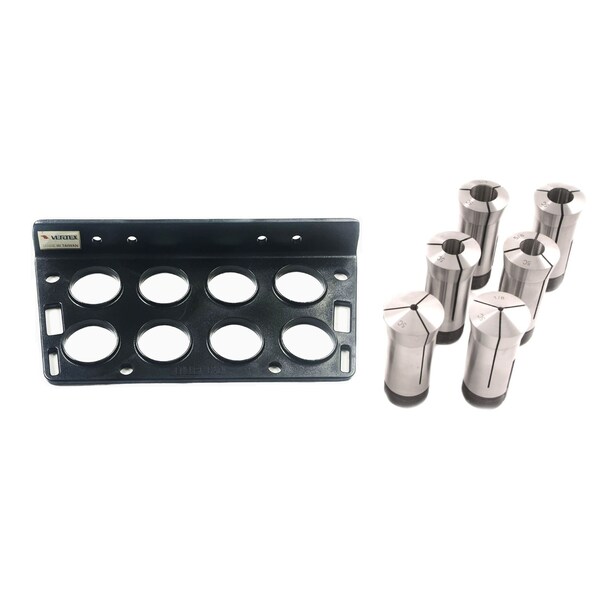Hhip 6 Piece 5C Collet Set 1/8-3/4in X 8ths & 8 Piece 5C Collet Rack - 9999-0047