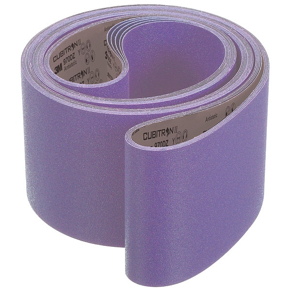 Banda de lija 3M Cubitron, recubierta, cerámica, 120 granos, No Aplicable, 970DZ, Morado - 970DZ