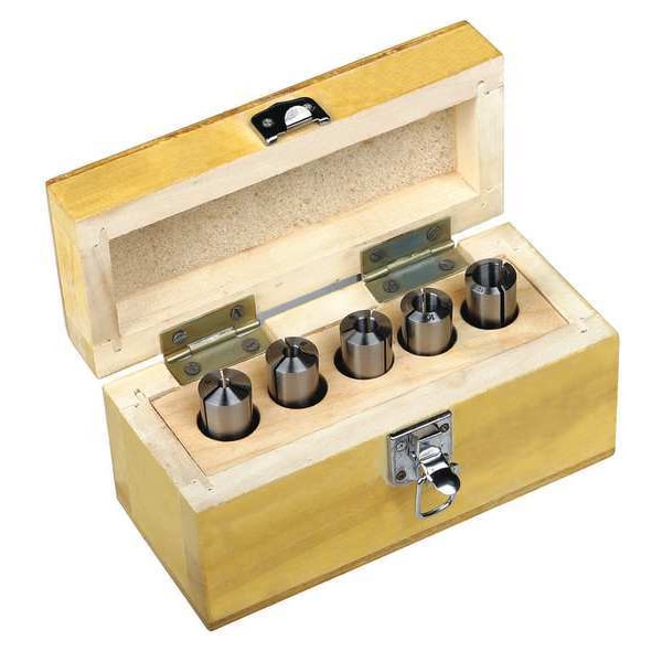 Dayton Round Collet Set, MT2, 3/8in-16, 5 Pcs - 5TXG0