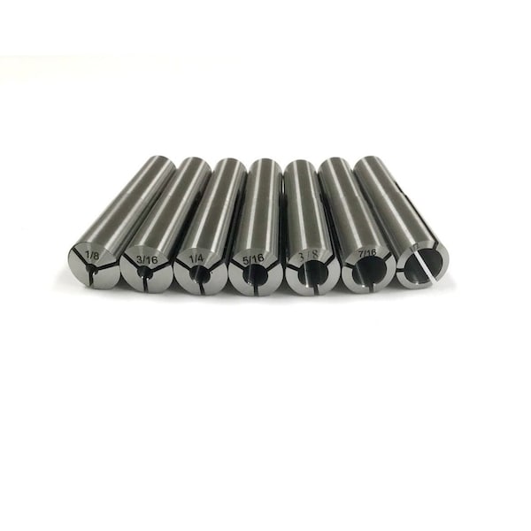 Hhip 1/8~1/2 X16ths 7 Piece Brown & Sharpe Style #7 Collet Set - 3900-0979