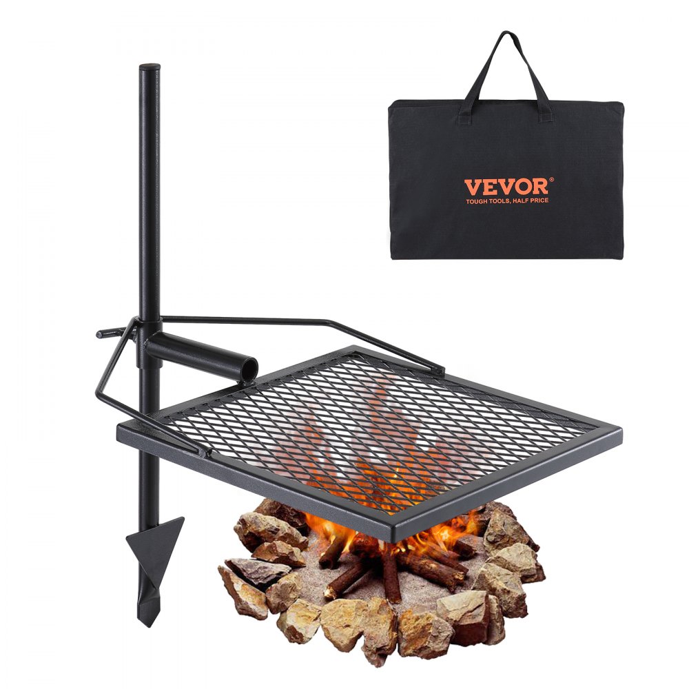 VEVOR Swivel Campfire Grill, Fire Pit Grill Grate over Fire Pits, Heavy Duty Steel Grill Grates, 360° Adjustable Open Fire Outdoor Cooking Equipment, Portable Camp Fire Racks for Camping Outdoor BBQ - LSYYKJDGL1616U3A5V0