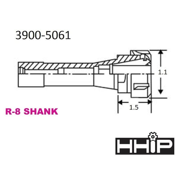 Hhip R8 ER-16 Collet Chuck With Drawbar End - 3900-5061
