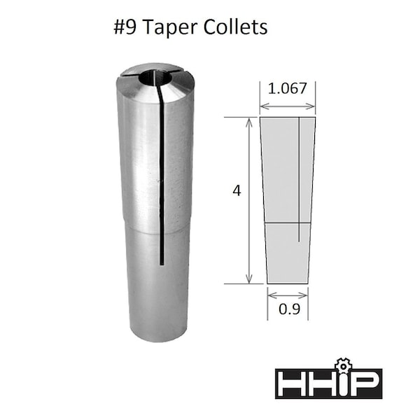 Hhip 3/8" Brown & Sharpe #9 Taper Round Collet - 3900-0993