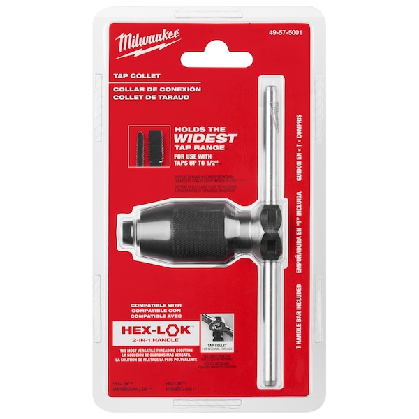 Milwaukee Tool Tap Collet for Taps up to 1/2 in� & T Handle Bar - 49-57-5001