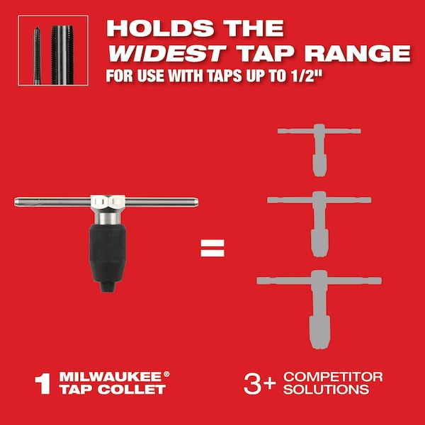 Milwaukee Tool Tap Collet for Taps up to 1/2 in� & T Handle Bar - 49-57-5001