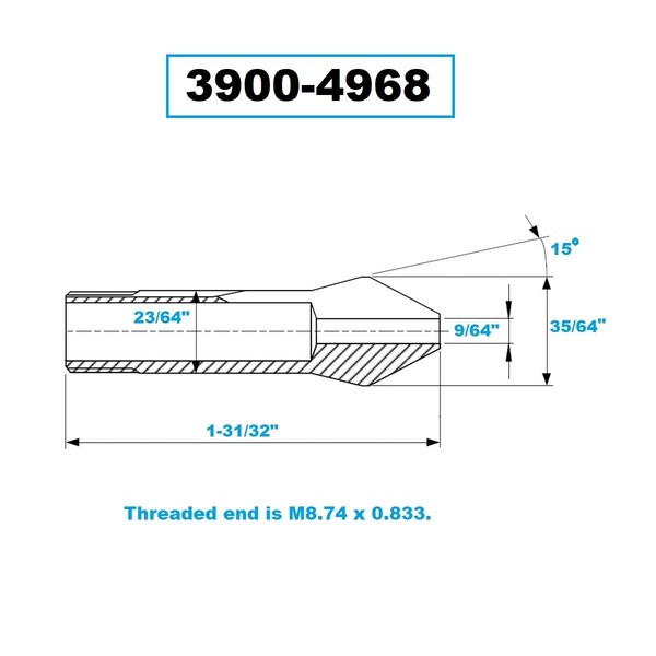 H & H Industrial Products W10 Collet 9/64" - 3900-4968