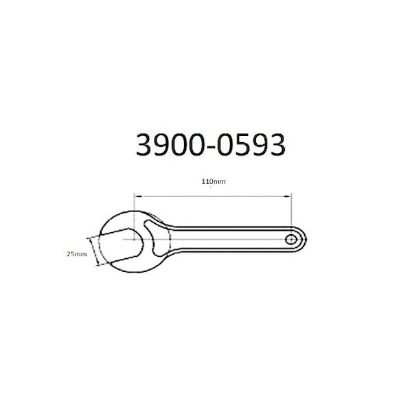 Hhip 25mm ER-16 Collet Chuck Wrench For Hex Nut - 3900-0593