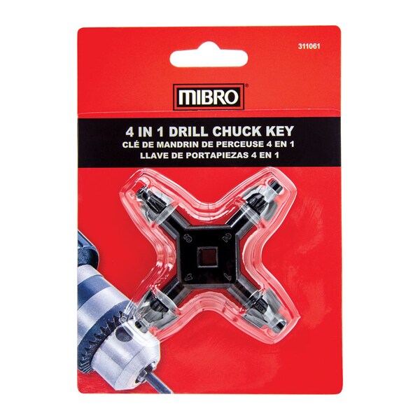 Mibro MIBRO 1/4 to 1/2 in. 4-In-1 Drill Chuck Key Hardened Steel 1 pc - 311061