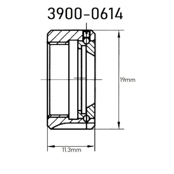 Hhip T-Type M14 X .75 Er Collet Chuck Nut- ER-11 - 3900-0614